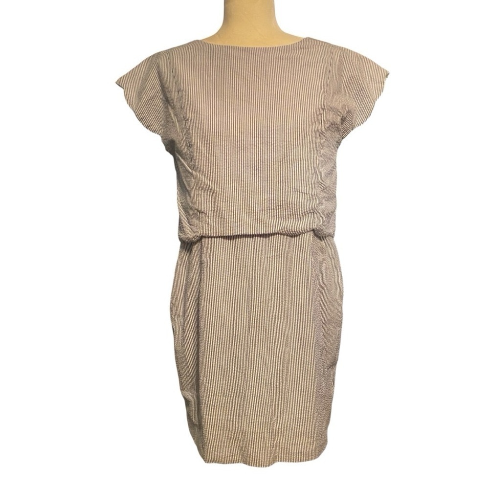 Lauren James Womens Arden Blue Striped Arden Seersucker Dress